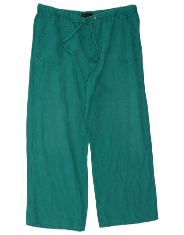 Женские широкие брюки чинос Marks & Spencer, Великобритания, 18 XL, W40, L29, зеленый лен