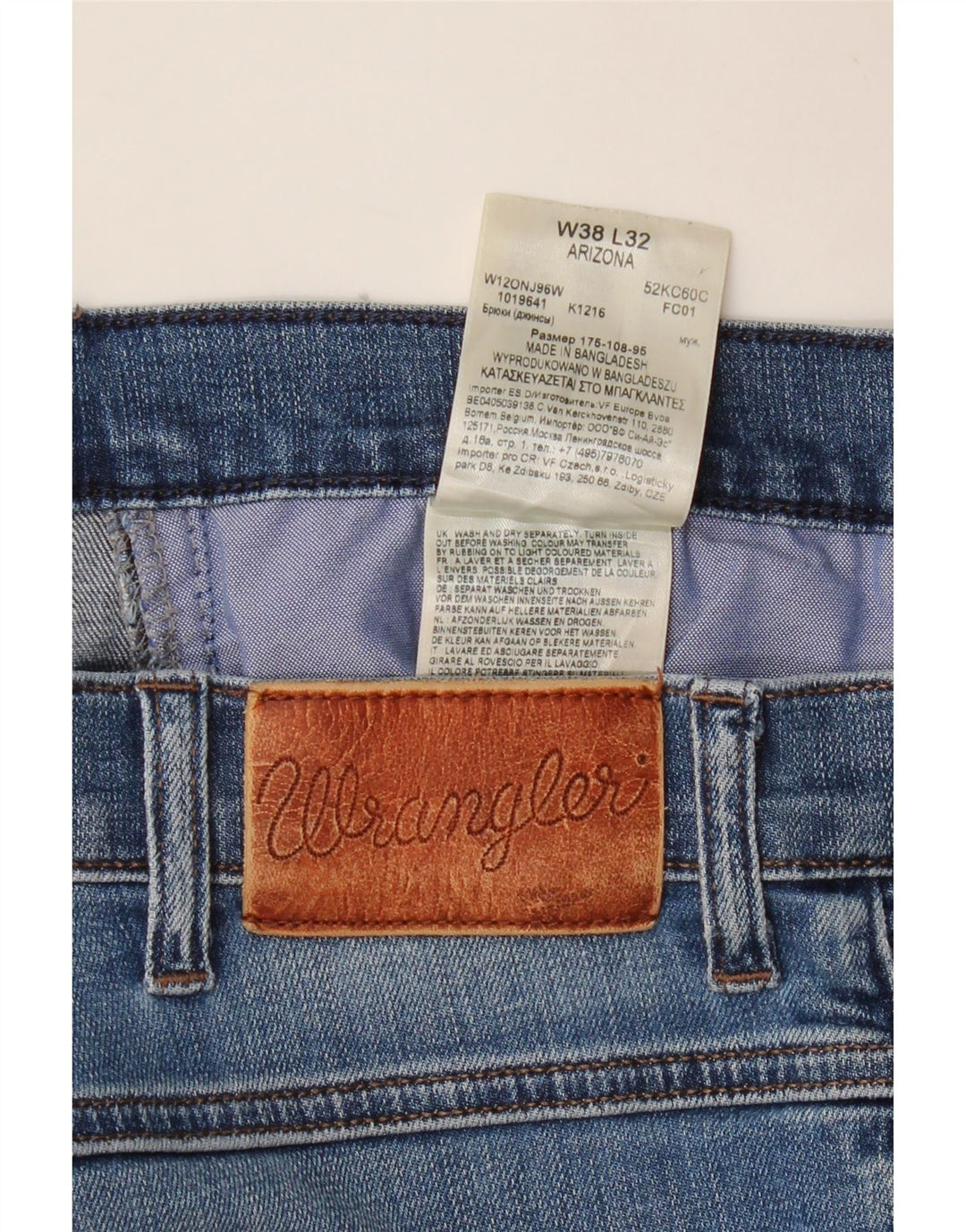 Мужские прямые джинсы WRANGLER Arizona W38 L32, синий хлопок