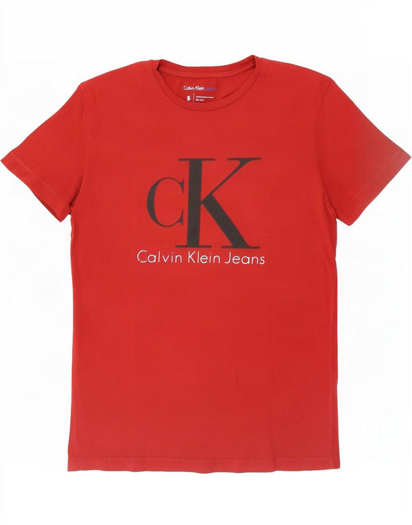 Мужская футболка с рисунком Calvin Klein Jeans, маленький красный