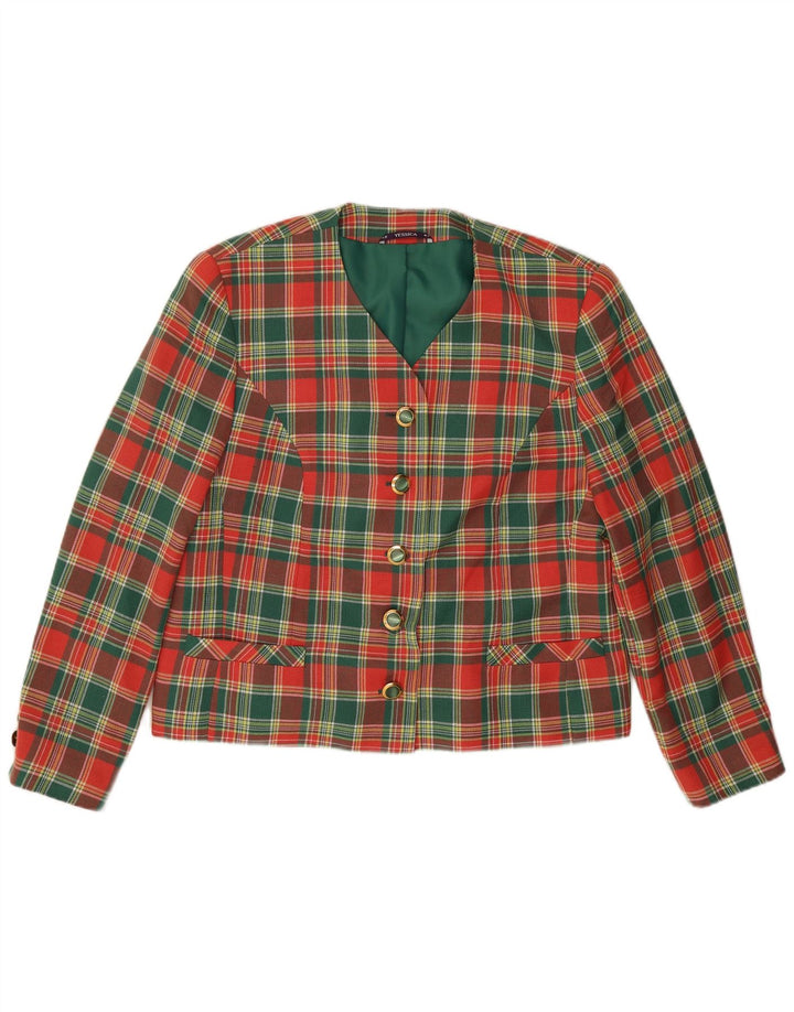 Женский пиджак Yessica на 5 пуговицах, EU 42, большая красная клетка, вискоза