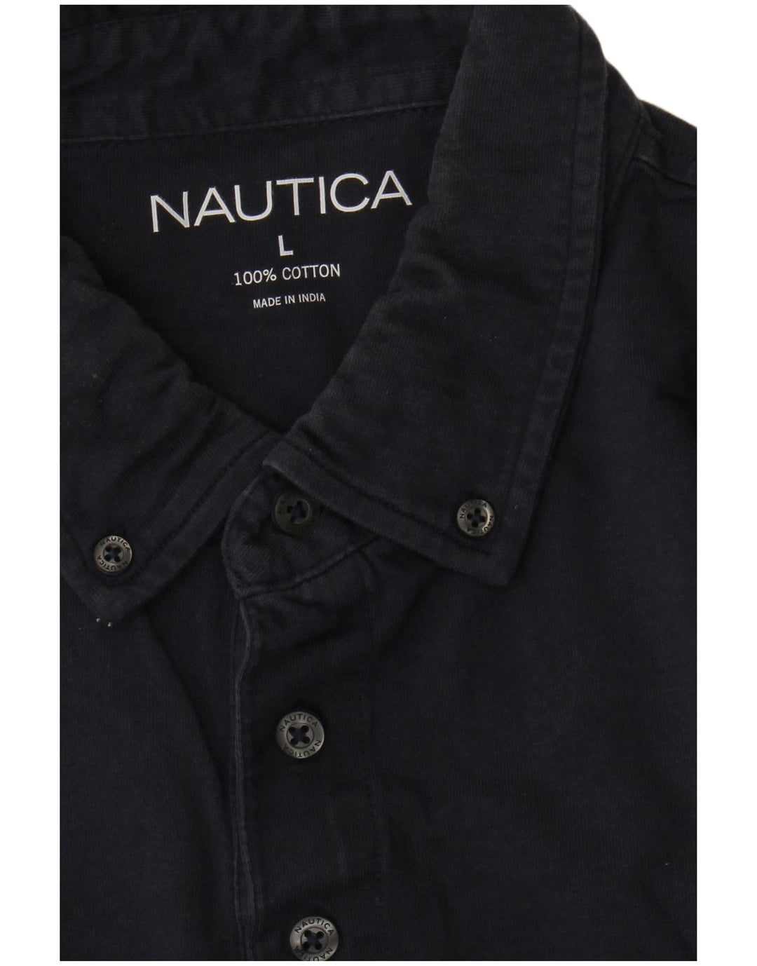 NAUTICA Mens Polo Shirt Large Navy Blue Cotton