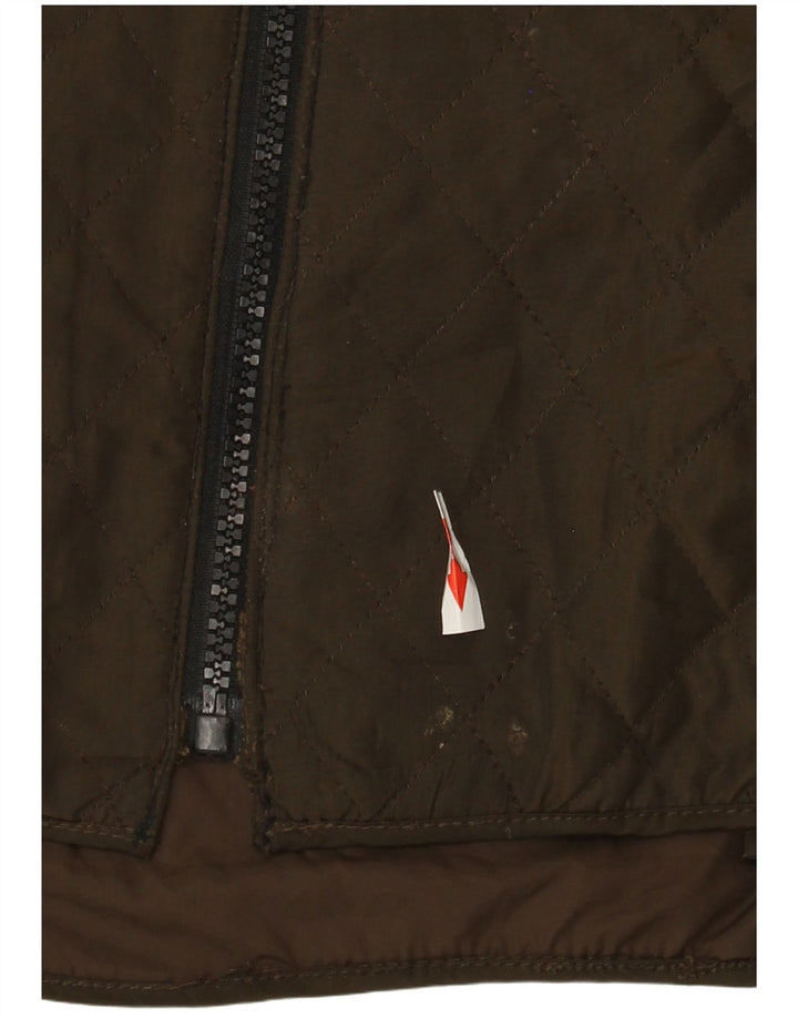 Женская стеганая куртка Ellesse UK 12 средний коричневый полиэстер