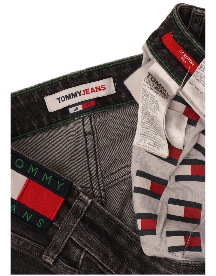 Мужские узкие джинсы Tommy Hilfiger W38 L32 Серые хлопковые