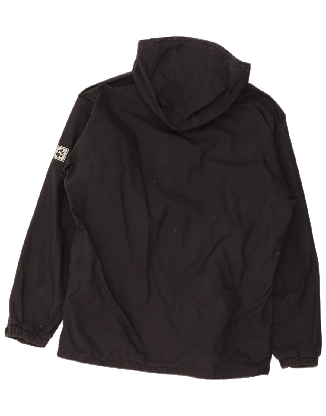 Мужская дождевик с капюшоном Jack Wolfskin UK 36/38, средний черный полиамид