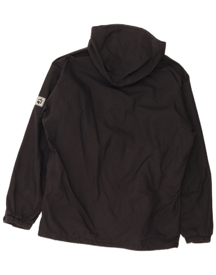 Мужская дождевик с капюшоном Jack Wolfskin UK 36/38, средний черный полиамид