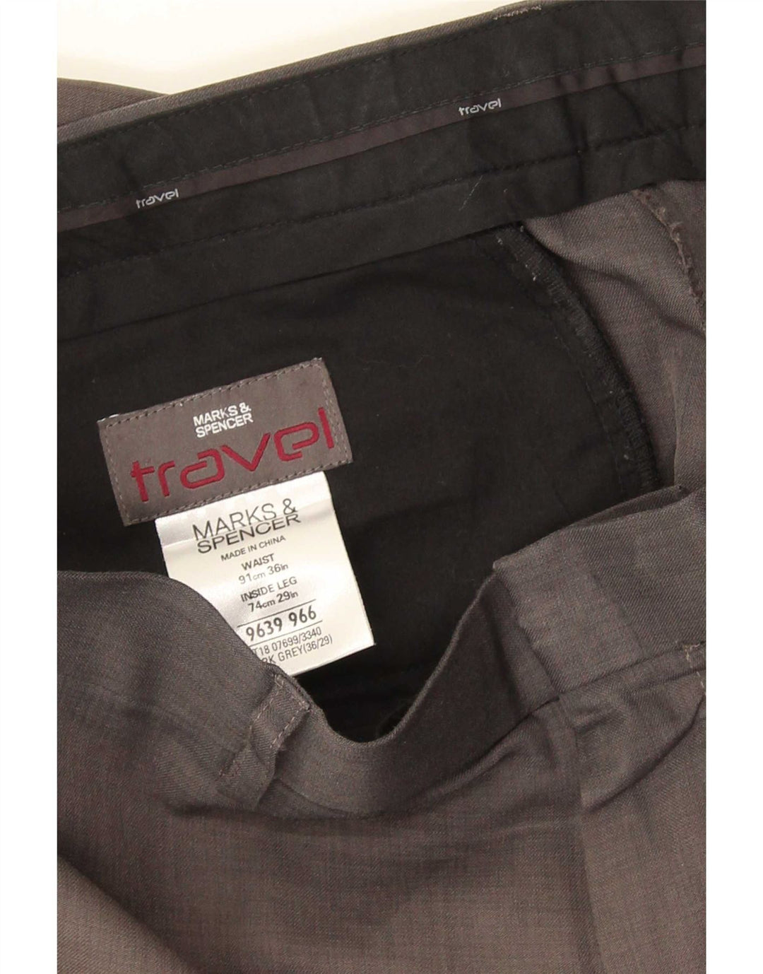 Мужские прямые брюки-чиносы Marks & Spencer W36 L29 серые из полиэстера
