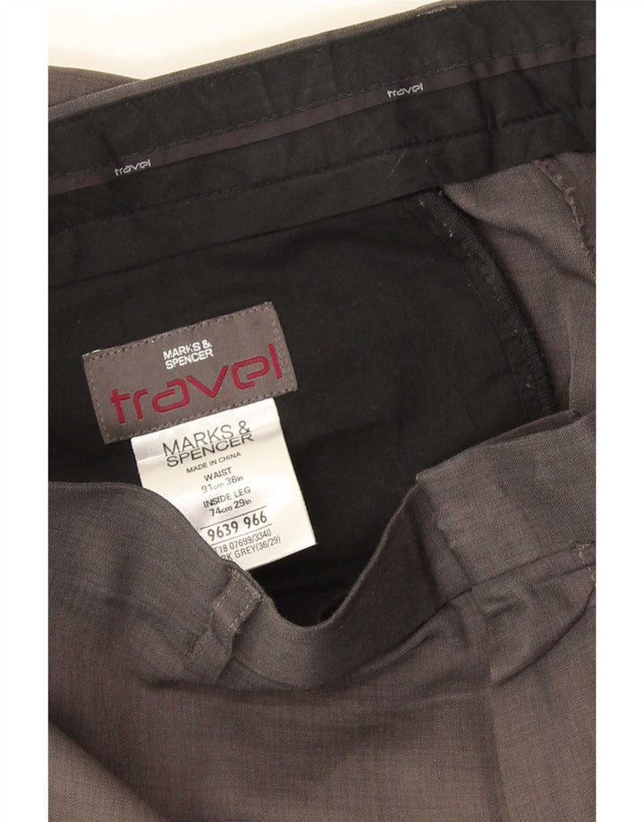 Мужские прямые брюки-чиносы Marks & Spencer W36 L29 серые из полиэстера