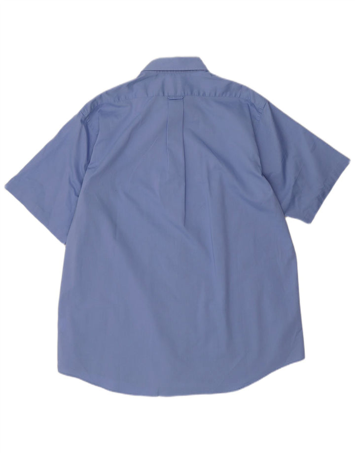 IZOD Мужская рубашка стандартного кроя с коротким рукавом, размер 17 XL, синяя