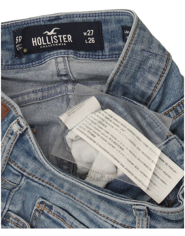 Женские укороченные джинсы суперскинни с низкой талией HOLLISTER W27 L26, синий хлопок