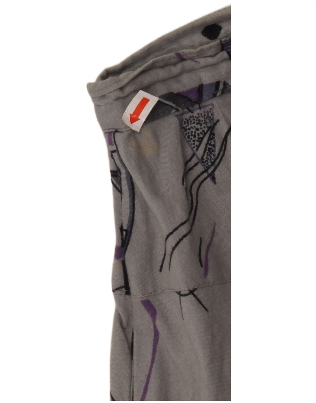 ВИНТАЖНАЯ женская юбка-трапеция с завышенной талией W32, большая серая с геометрическим рисунком