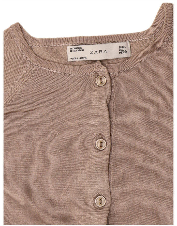Женский кардиган Zara UK 14, большой серый вискоза