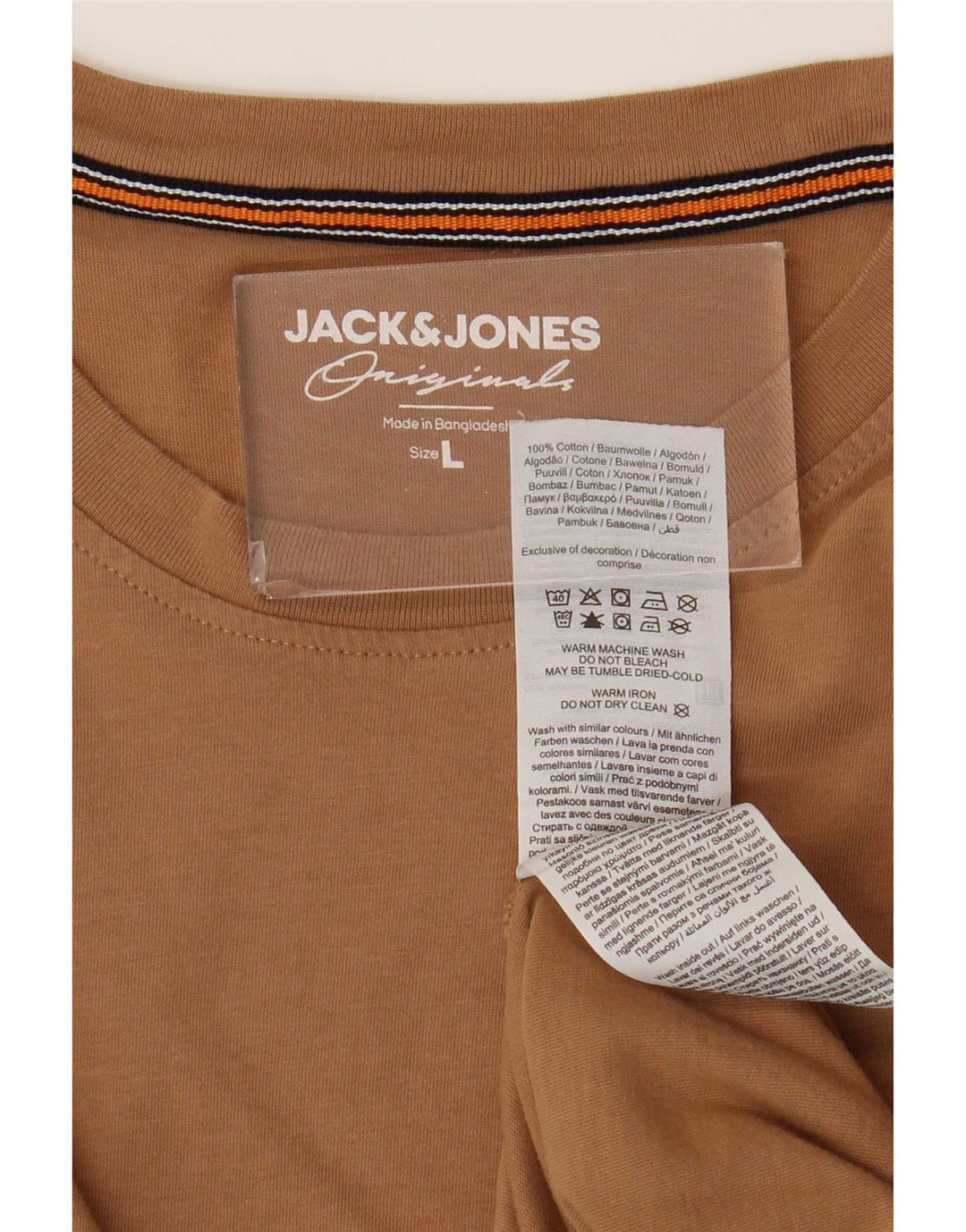Мужская футболка Jack & Jones, большой коричневый хлопок