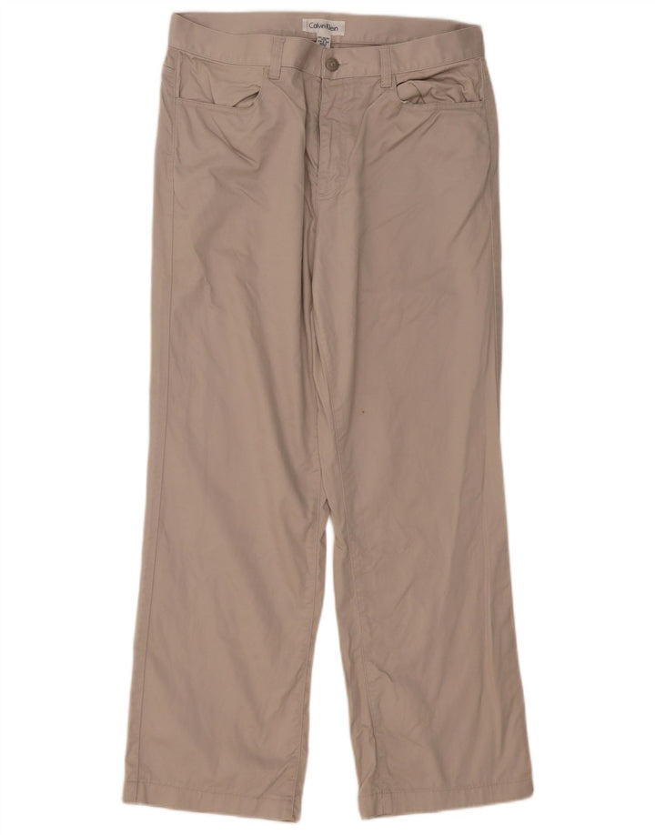 Calvin Klein Мужские прямые повседневные брюки W34 L29 Серые хлопковые