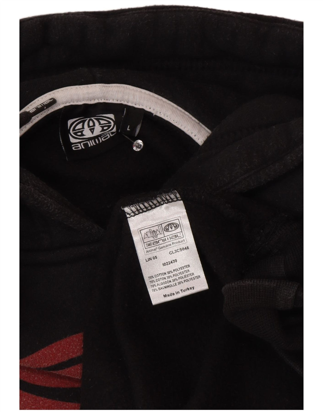 Мужской джемпер с капюшоном с рисунком животных, большой черный, хлопковый