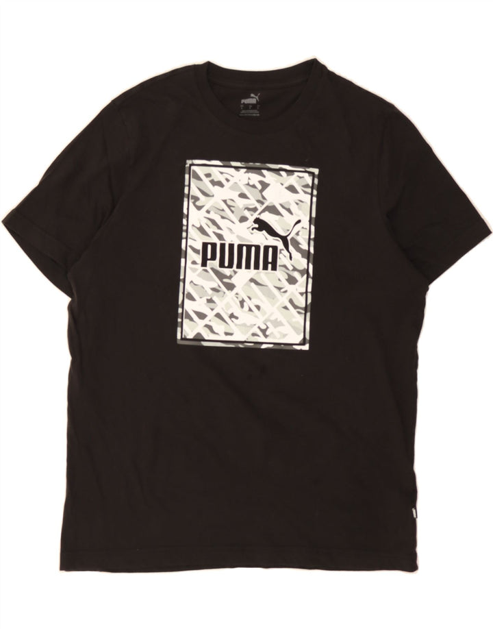 PUMA Mens Graphic T-Shirt Top Large Black Cotton Vintage Puma and Second-Hand Puma from Messina Hembry 