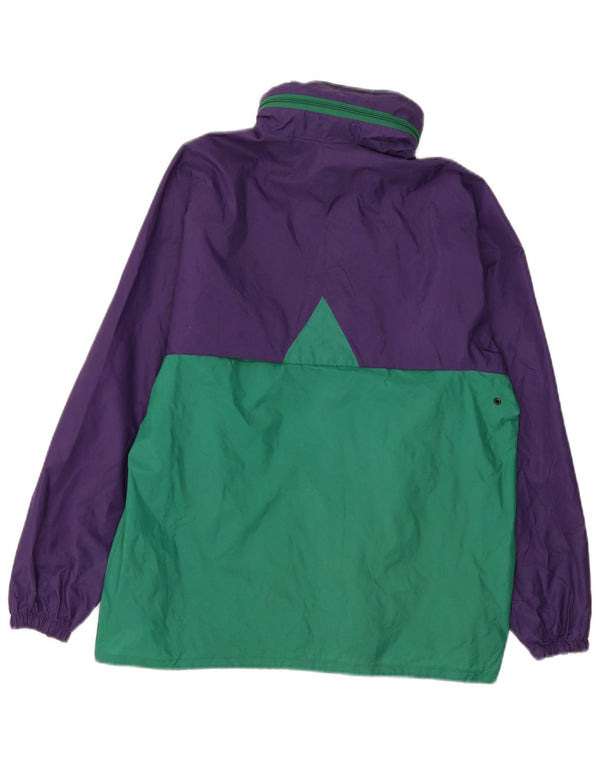 K-Way Mens Hooded Rain Jacket UK 38 Medium Purple Colourblock Polyamide