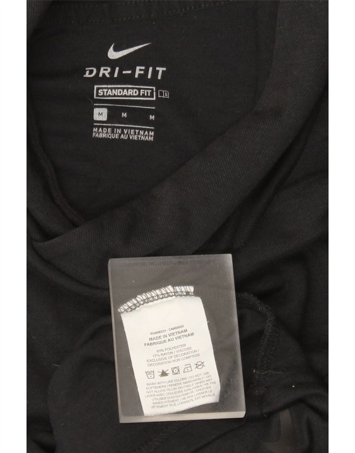 Мужской топ Nike Dri Fit с капюшоном стандартной посадки и длинными рукавами, средний черный