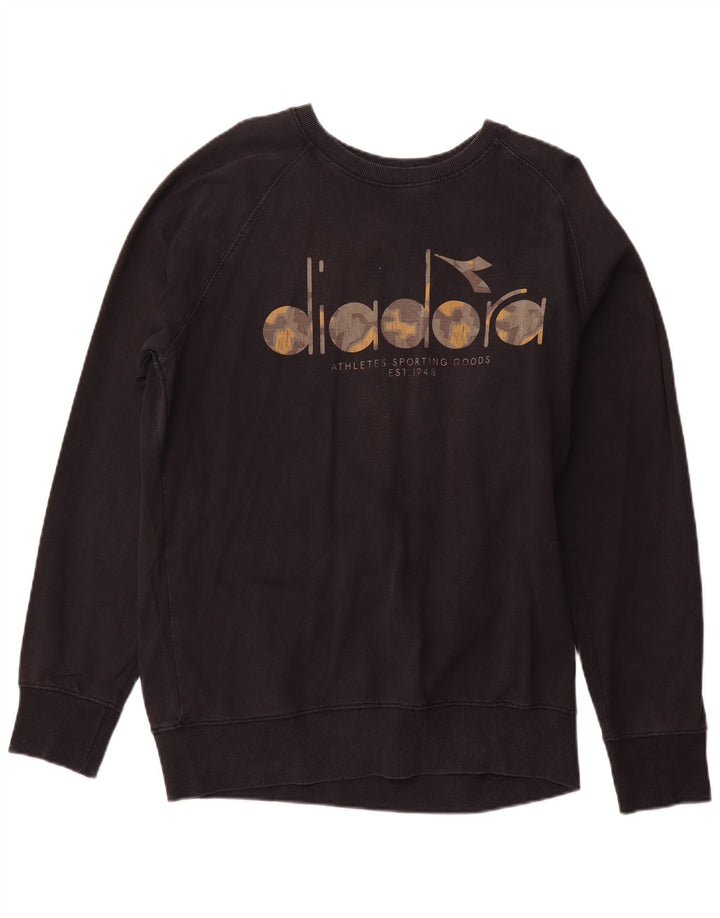 Мужской свитшот с рисунком DIADORA, XL, черный, хлопок