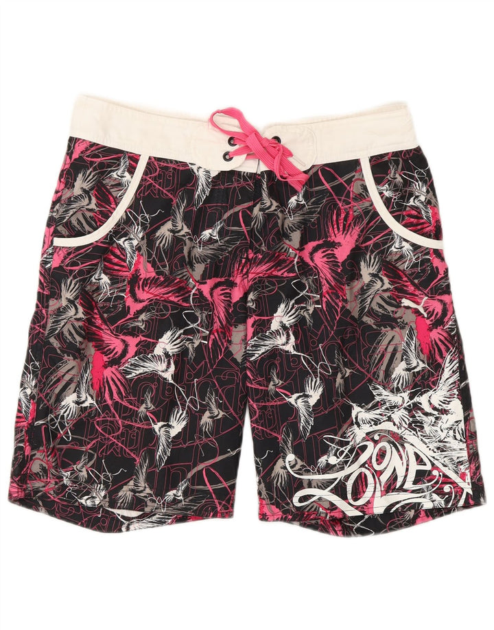 Женские шорты для плавания PUMA с абстрактным узором, Великобритания, 8, маленькие, разноцветные