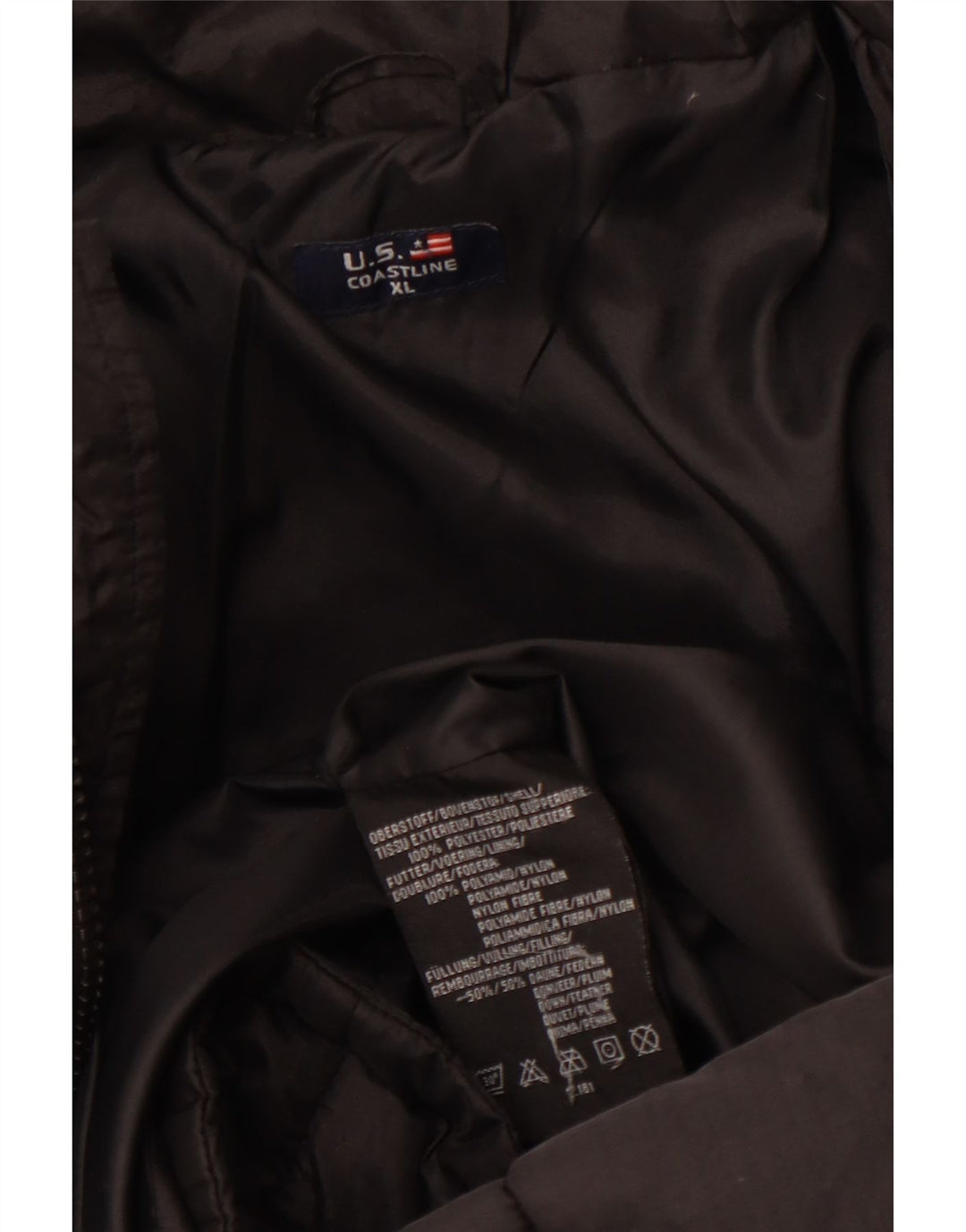 Винтажная мужская стеганая куртка UK 42 XL, черный полиэстер