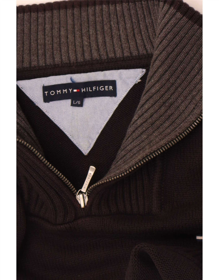 Мужской джемпер с воротником на молнии Tommy Hilfiger, большой черный