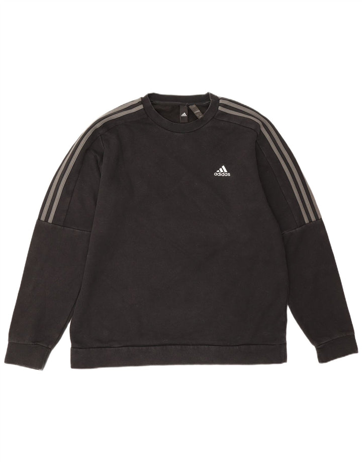 Мужской свитер Adidas, большой черный хлопковый джемпер
