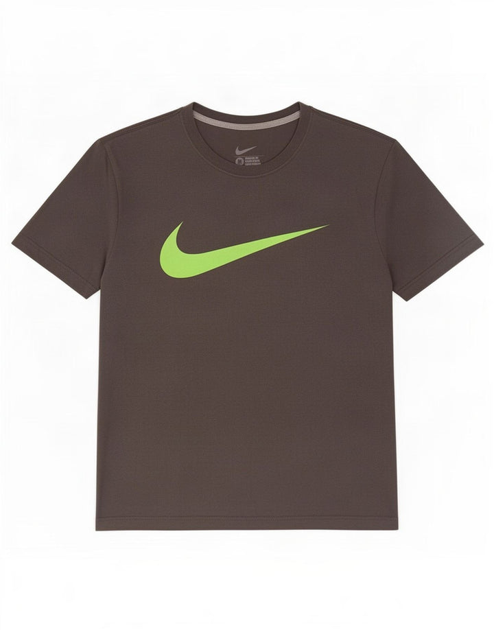 Мужская футболка обычного кроя Nike с рисунком, хлопковый топ среднего серого цвета