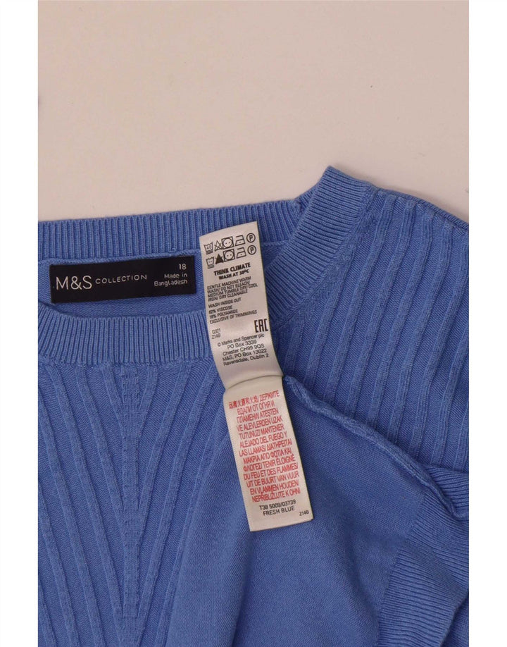 Топ женской блузки Marks & Spencer UK 18 XL Синяя вискоза