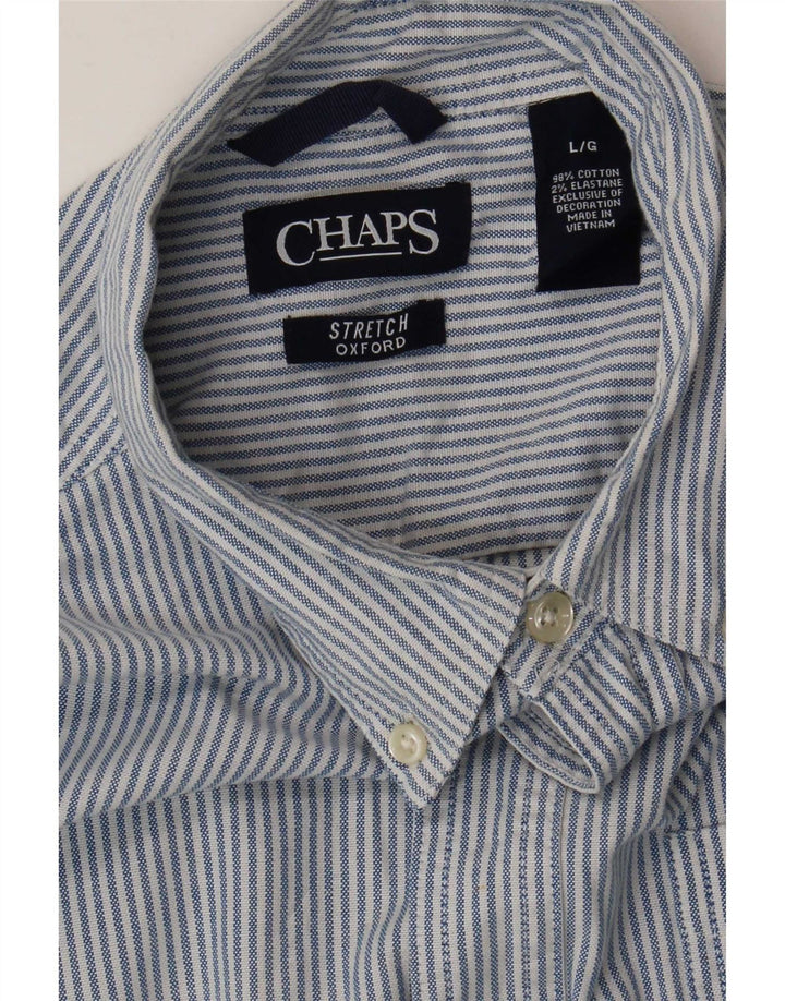 Мужская рубашка Chaps, большая синяя хлопковая полоска