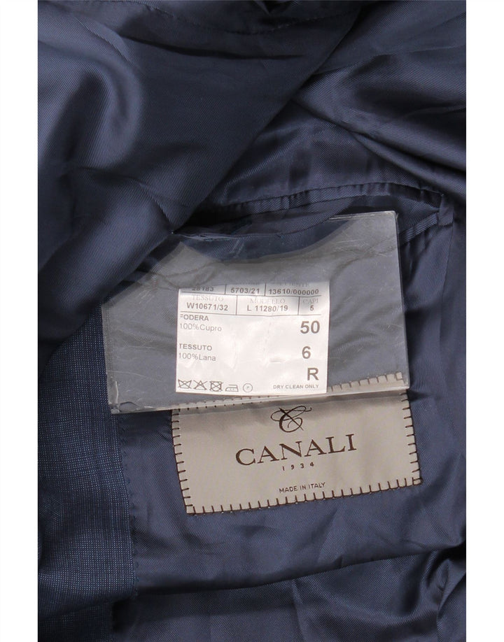 Мужской костюм из двух предметов Canali с 2 пуговицами IT 50, большой W34 L30, темно-синий, шерсть