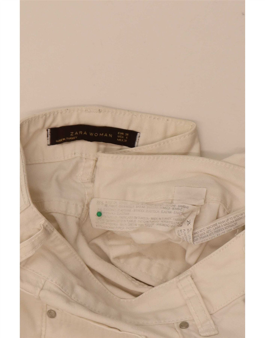 Женские джинсовые шорты Zara EU 38, маленькие W28, бежевый хлопок
