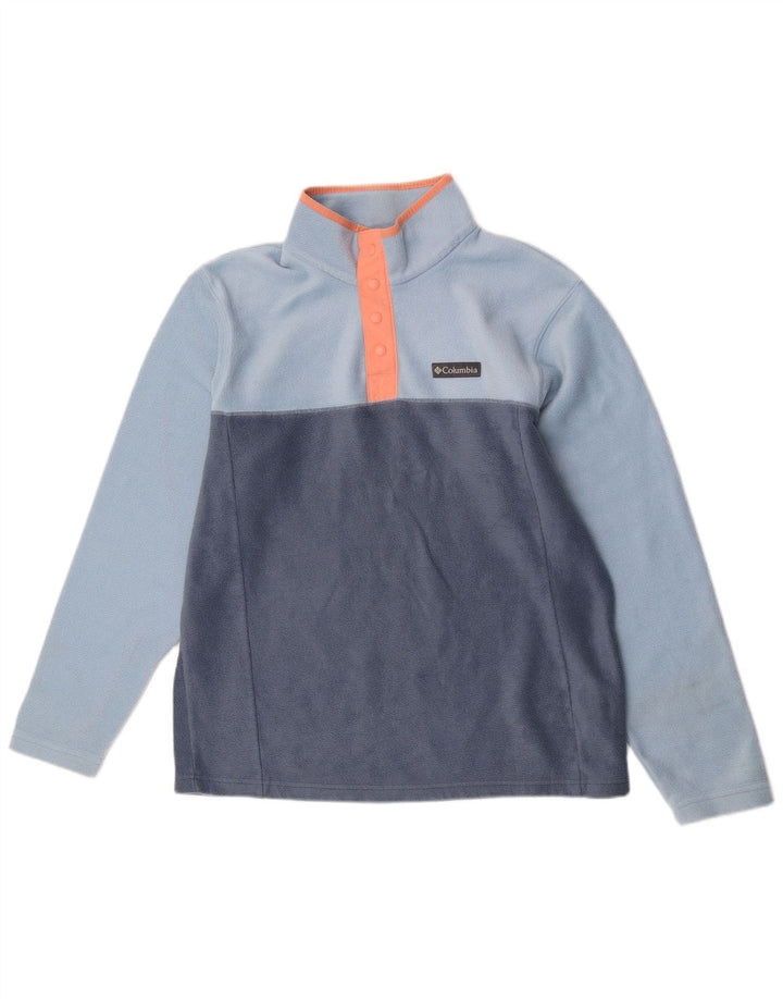 Мужской флисовый джемпер Columbia на пуговицах, средний синий, полиэстер с цветными блоками
