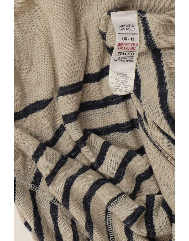 Женский асимметричный джемпер с вырезом «лодочка» Marks & Spencer UK 12 Medium Bei