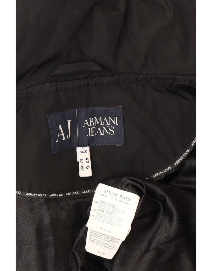 Женская укороченная стеганая куртка Armani Jeans EU 42, большая, черная, полиэстер