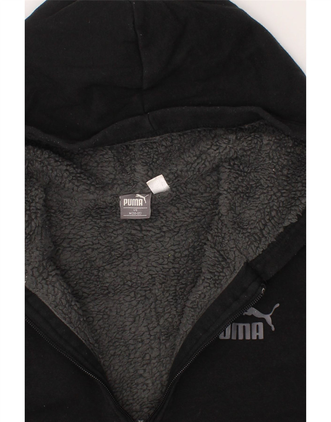 PUMA Boys Zip Hoodie Sweater 10-11 Years Medium  Black Cotton Vintage Puma and Second-Hand Puma from Messina Hembry 