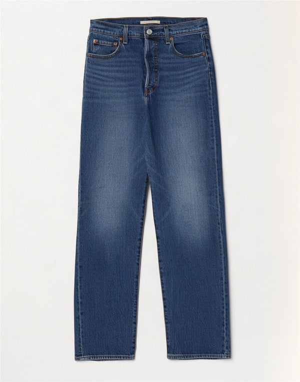 Женские прямые джинсы Levi's Ribcage с высокой посадкой W28 L32, синий хлопок