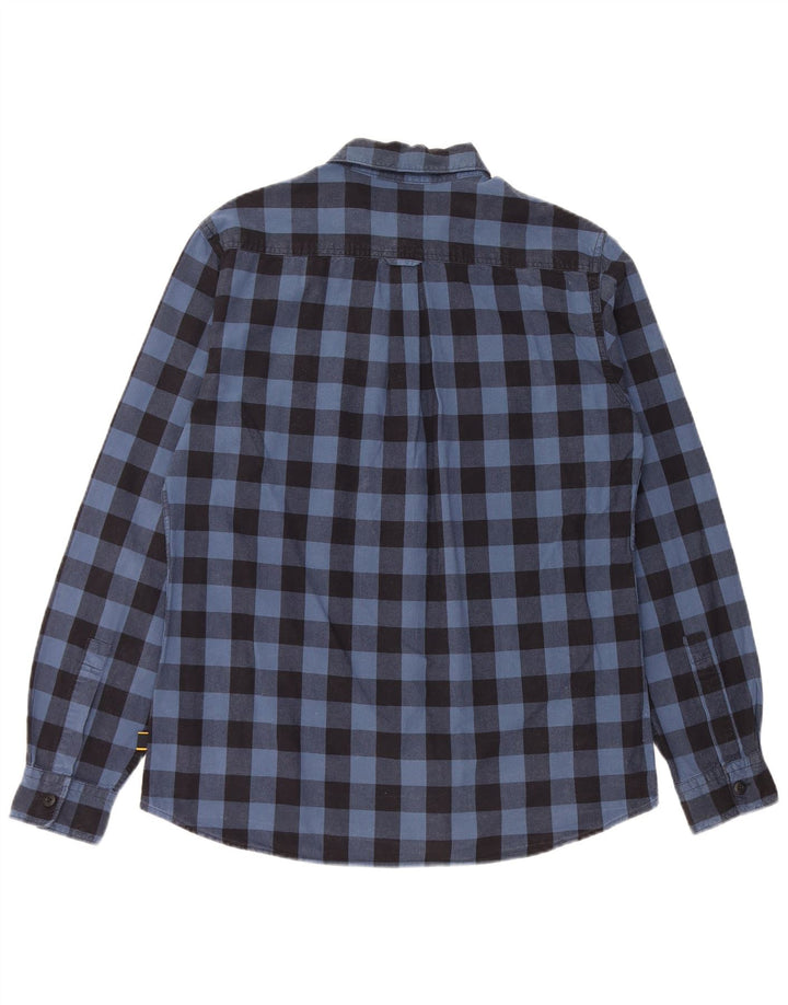 Мужская рубашка Barbour среднего синего цвета в мелкую клетку из хлопка