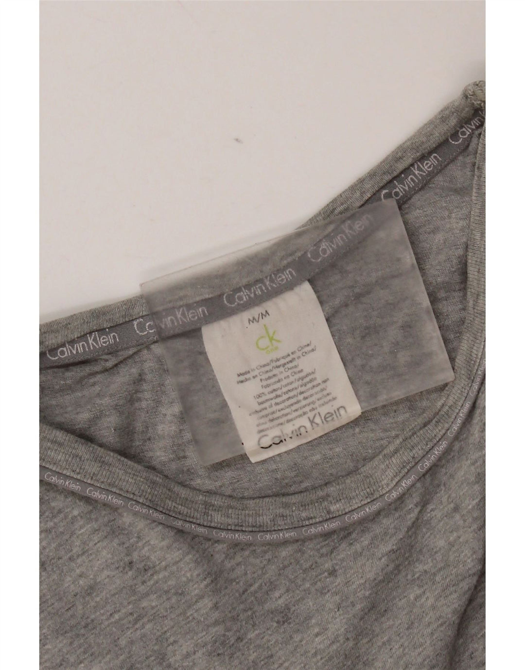 Мужская футболка Calvin Klein из хлопка среднего серого цвета с крапинками