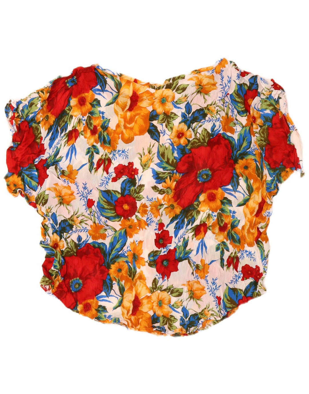 Винтажная женская блузка-топ UK 16, большой разноцветный цветочный принт