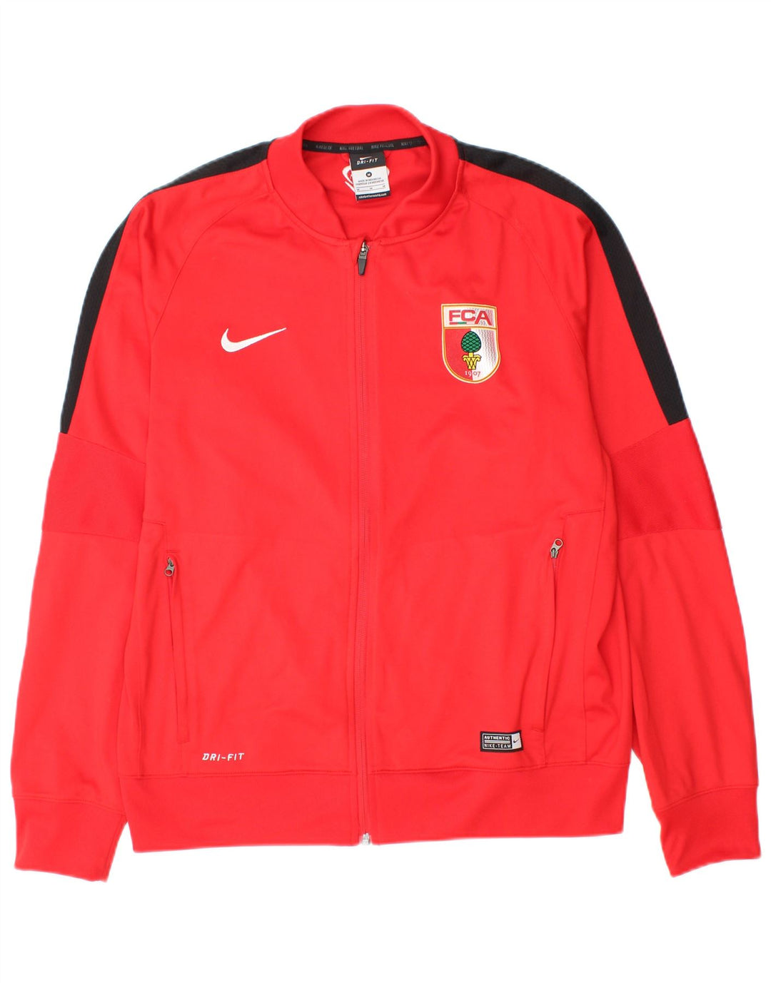 Мужская спортивная куртка Nike FC Augsburg, средний красный полиэстер с цветными блоками