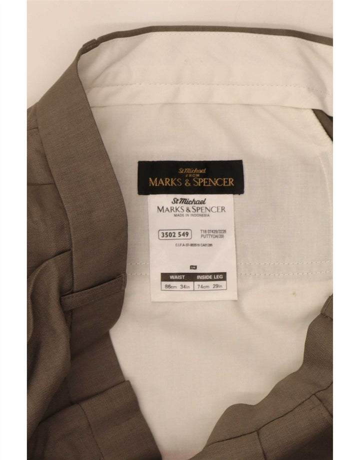 Мужские брюки-чиносы Marks & Spencer W34 L29 серые из полиэстера