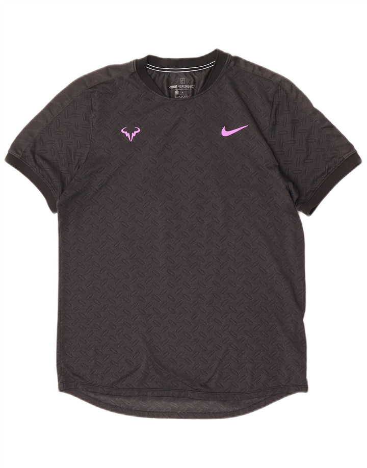 Мужская футболка Nike среднего размера, серая с геометрическим рисунком