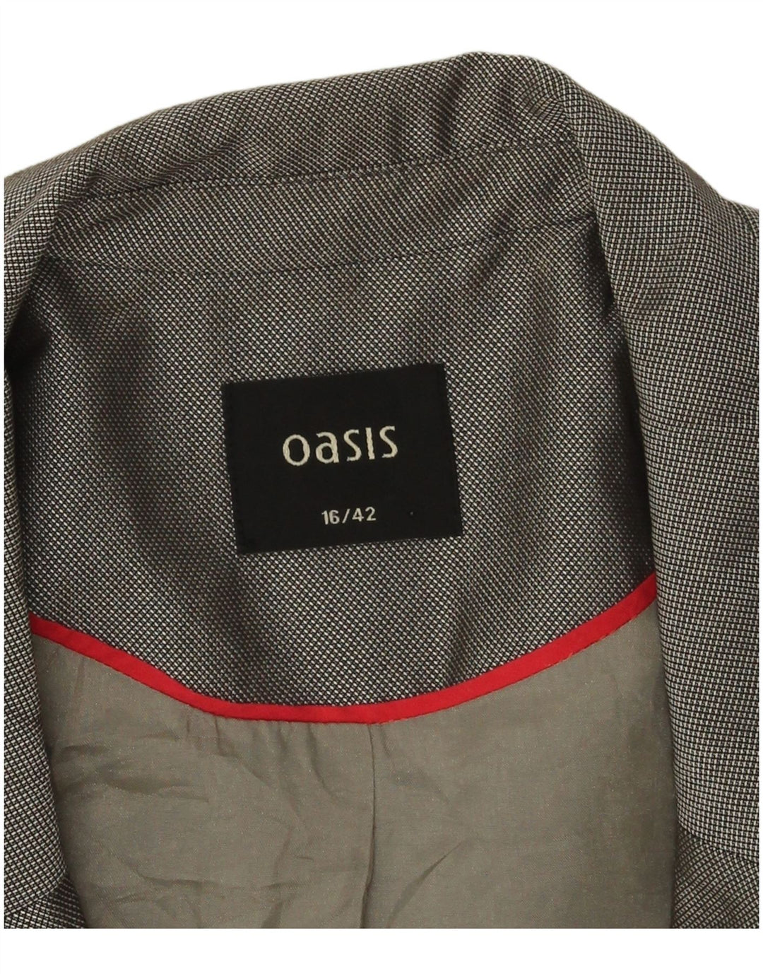 Женский пиджак Oasis с рукавом 3/4 и 1 пуговицей, Великобритания 16, большой серый полиэстер