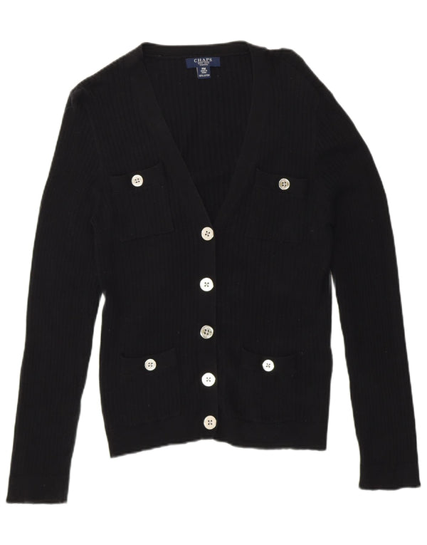 Женский свитер-кардиган Chaps Petite UK 14, хлопковый средний черный цвет