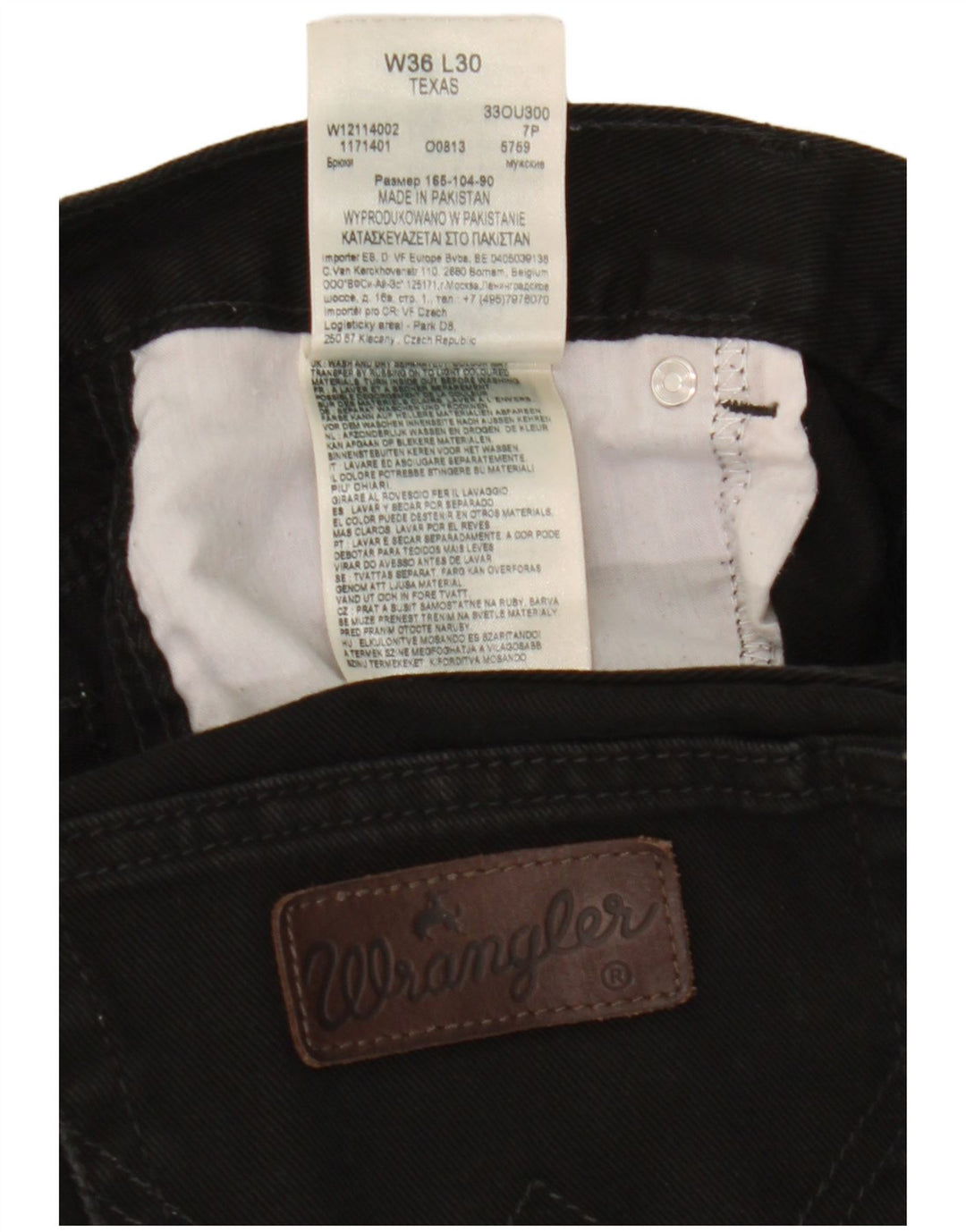 Женские прямые джинсы Wrangler Texas W36 L30, черный хлопок