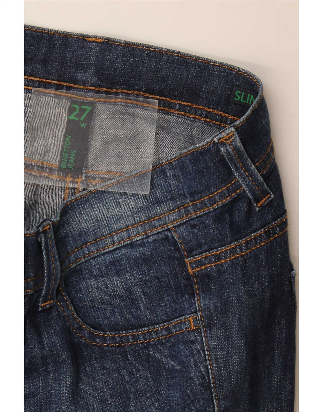 Женские узкие джинсы Benetton W27 L28 синие