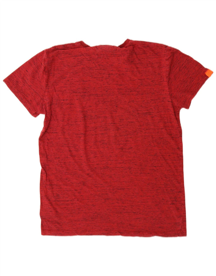Мужская футболка Superdry Top из хлопка среднего красного цвета с крапинками