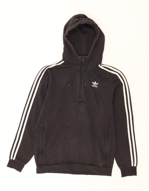 Мужской джемпер свободного покроя с капюшоном Adidas на молнии, маленький черный, хлопок