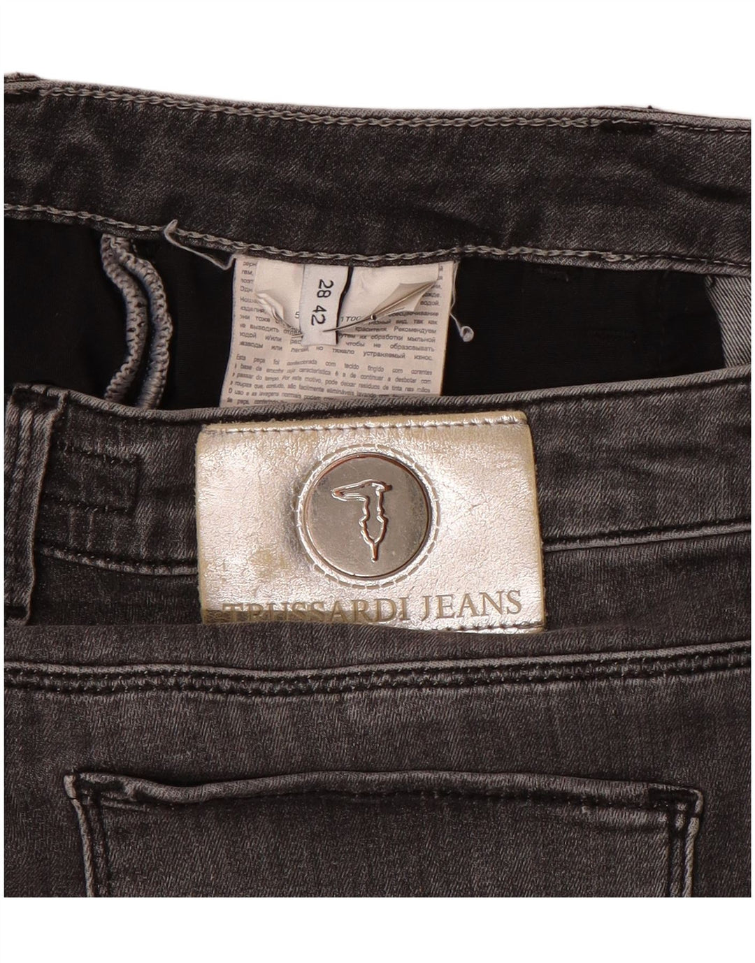 Женские узкие джинсы Trussardi W28 L28 Серые