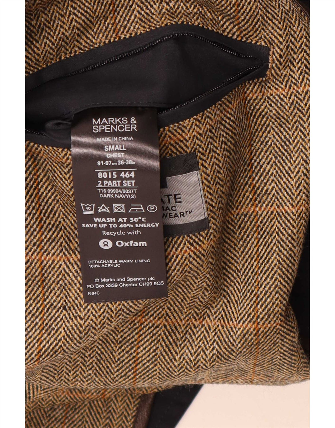 Мужская ветровка Marks & Spencer UK 36, маленькая, темно-синяя, классическая